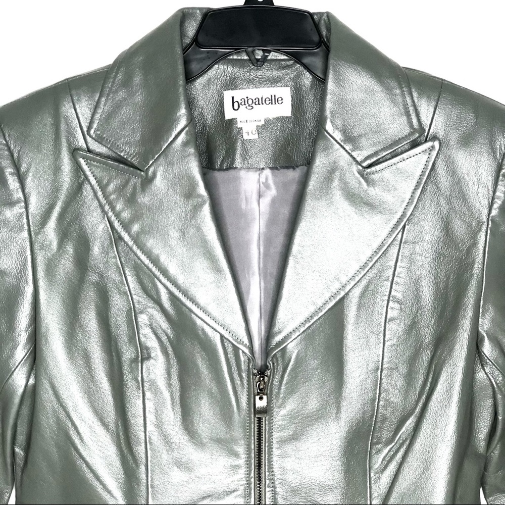 Women’s Suit Bagatelle Grey Leather Sz 10 - Picture 5 of 16
